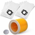 Techkar 10x Porzsák Karcher WD3 Kfi 357 SE4001 WD2 Plus KWD3 porszívóhoz Szűrő (zamienniki 2.863-314.0 / 6.414-552.0)