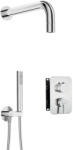 Deante Falba süllyesztett csaptelep, Deante Silia zuhanyszett, keverő BOX-al, króm BXYZ0QSM