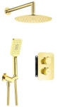 Deante Falba süllyesztett csaptelep, Deante Therm zuhanyszett termosztatikus BOX-al, arany BXYZGEBT