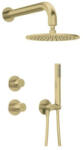 Deante Falba süllyesztett csaptelep, Deante Silia Hexa zuhanyszett+fejzuhany szálcsiszolt arany NHS_R9YK