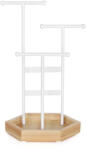 SONGMICS Fa és Fém Ékszertartó Állvány Fehér (EUZ-JJS03NW)