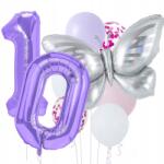 del-sol Szülinapi Lufi Szett Pillangó Pasztell Pillangó Lila Számok 10