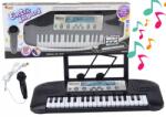 LEAN Toys Gyermek elektromos zongora állvánnyal és mikrofonnal, fekete (18239)