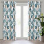 Takoy Draperie KERI cu model de frunze exotice evidențiat prin imprimeu aurie 140 x 250 cm