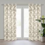 Takoy Draperie GLORIA din catifea moale cu imprimeu lucios cu frunze de palmier 140 x 250 cm