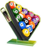  Biliárd trófea, golyókészlet, akril