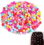  Színes gyöngyök cipzáras copfokhoz 200 db (Koraliki KOLOROWE na warkoczyki Zapinane)