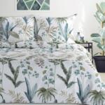 Takoy Pamut ágyneműhuzat 140x200 cm fehér, zöld színű botanikus mintával SPRING 52