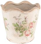 Clayre & Eef Romantikus stílusú virágcserép rózsa mintával
