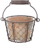 Esschert Design Virágcserép kosárban, fogantyúval