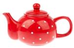  D. KK191016 Kerámia teáskanna pöttyös, 1000ml, piros