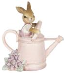 Clayre & Eef Nyuszi rózsaszín virágkannában - Húsvéti dekoráció