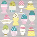Ambiente Húsvéti mintás papírszalvéta 33x33cm, 20db-os - Eggs in Cups stone