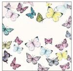 Ambiente Butterfly White papírszalvéta 25x25cm, 20db-os
