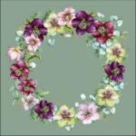 Ambiente Christmas Rose Green papírszalvéta 33x33cm, 20 db-os