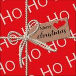 Ambiente Ho Ho Gift Red papírszalvéta 33x33cm, 20 db-os