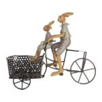 Clayre & Eef Húsvéti dekoráció - Bicikliző nyuszigyerekek