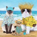 PPD Cats Beach Party papírszalvéta 33x33cm, 20db-os