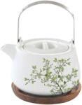 Easy Life Design Porcelán teáskanna akácfa tálcán - 750ml