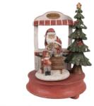 Clayre & Eef Télapó bódé gyerekekkel, zenedoboz Karácsonyi dekoráció