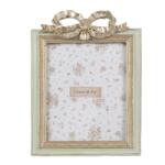 Clayre & Eef Világoszöld képkeret arany színű masnival