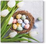 PAW Húsvéti Papírszalvéta 33x33cm, 20db-os - Eggs and Tulips