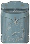 Clayre & Eef Vintage kékes fém postaláda galamb mintával
