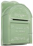Clayre & Eef Antikolt mentazöld domború díszes fém postaláda