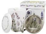 Duo Gift Porcelán bögre tetővel, fém szűrővel - 380ml - Provance