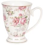 Clayre & Eef Viktoriánus rózsa mintás porcelán bögre - 300ml