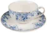 Clayre & Eef Porcelán csésze+alj, 200ml, White Blue Flowers