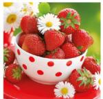 Ambiente Strawberries In Bowl papírszalvéta 25x25cm, 20db-os