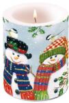 Ambiente Karácsonyi Átvilágítós Gyertya - Snowman Couple - 12x10 cm