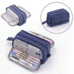  Nagy Iskolai Tolltartó Négyrekeszes Többfunkciós (DoubleKC-navy)