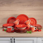 BANQUET Set de masă ceramic SPIRAL RED 30 piese Serviciu de masa