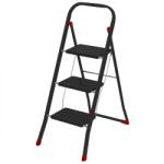 CASA SI Scara cu 3 trepte, otel, Arco 3, neagra, incarcare maxima 150 kg (CS-10921-NEG)