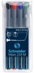 Schneider Marker OHP permaent Schneider Maxx 224M, set 4 culori, varf 1mm (S-1208)