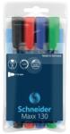 Schneider Marker permanent Schneider Maxx 130 set 4 culori, varf rotund 1-3mm (S-113094)