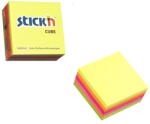 Hopax Notes adeziv cub color, 76x76 mm, 400 file, Stick'n - 5 culori fluorescente (HO-21012)