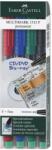 Faber-Castell Set 4 marker permanent Faber-Castell Multimark, varf F (0, 6mm) (FC151304)