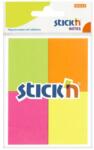 Hopax Notes adeziv 38x51 mm, 4x50 file/set, Stick'n - 4 culori fosforescente (HO-21091)