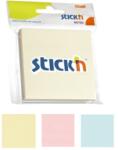 Hopax Notes adeziv 76x76 mm, 3x50 buc/set, Stick'n - 3 culori pastel (HO-21092)