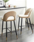 MAXISHOP Italia Collection Set de 2 scaune de bar FALTON Catifea Bej (478766)