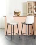 MAXISHOP Italia Collection Set de 2 scaune de bar DUBROVNIK Catifea Bej deschis (518151)