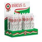 ICO Golyóstoll 0, 8mm, nyomógombos kokárdás, 48 db/display, írásszín kék (ICO_54794) (ICO_54794)