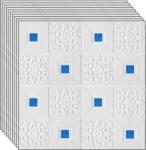 NEXTLY 10 db-os 3D NEXTLY öntapadós tapéta szett, falra vagy mennyezetre, vízálló, állítható, erős ragasztóval, könnyen felhelyezhető, 4, 9 m2 fedett terület, 70x70 cm, modern design, fehér-kék, kód 7373-26 