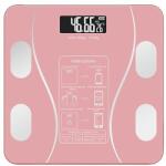 Flippy intelligens elektronikus fürdőszobai mérleg intelligens alkalmazással, test, megvilágított digitális képernyő, hőmérő, maximum 180 kg, 26 x 26 cm, elemekkel, rózsaszín (125822)