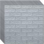 NEXTLY 40 x 3D NEXTLY öntapadós tapéta készlet, mennyezetre/falra, tégla kivitelű, vízálló, állítható, erős ragasztó, könnyen felszerelhető, lefedettség 21, 2MP, 70x77 cm, ezüst, 2-es kód (s40tpt2mare)