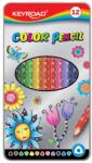 Keyroad KR971450 Színes ceruzakészlet, 12 darab, háromszög alakú, fémdobozban (C2642)