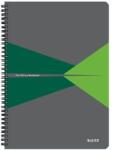 Leitz Spirálfüzet, A4, kockás, 90 lap, PP borító, LEITZ "Office", szürke-zöld (E44950055) - tutitinta
